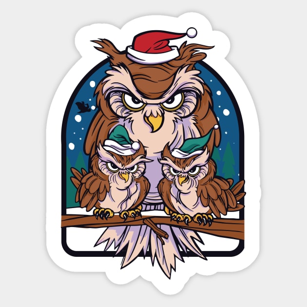 Christmas Owls Cartoon Sticker by SLAG_Creative